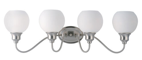 Ballord 4 Light 31 inch Satin Nickel Bath Vanity Wall Light in Satin White