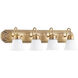Signature 4 Light 30 inch Aged Brass Vanity Light Wall Light
