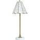 Verity 26 inch 40 watt White Marble and Polished Brass Table Lamp Portable Light