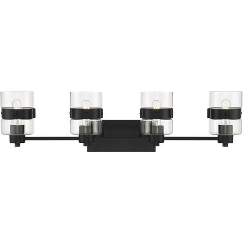 Midnight LA 4 Light 33 inch Matte Black Vanity Light Wall Light