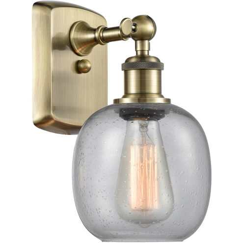 Ballston Belfast 1 Light 6 inch Antique Brass Sconce Wall Light in Incandescent, Seedy Glass, Ballston