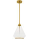 Haze 1 Light 10.5 inch Brushed Gold Mini Pendant Ceiling Light, Small