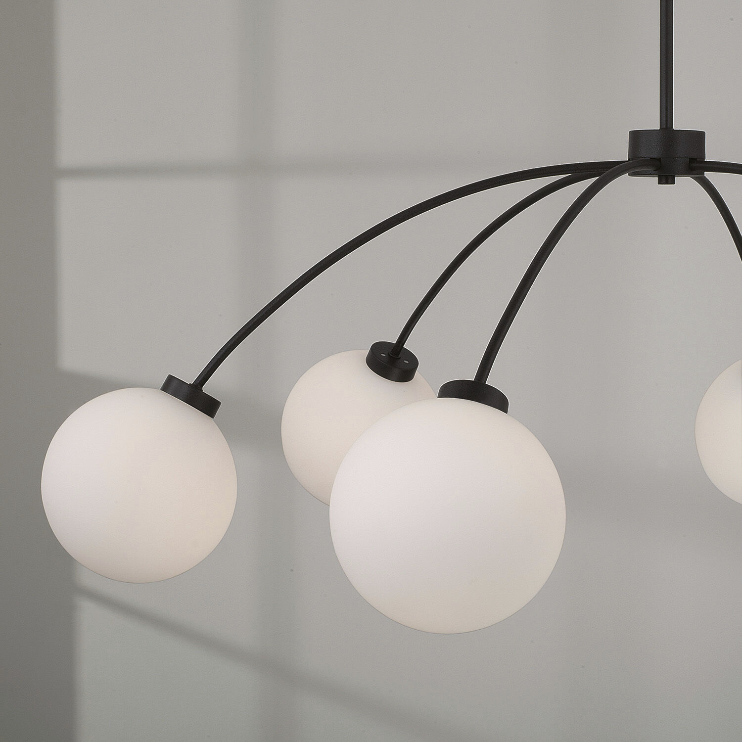 Amos 6 Light 47 inch Black Iron Chandelier Ceiling Light