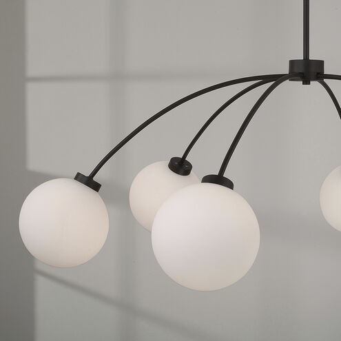 Amos 6 Light 47 inch Black Iron Chandelier Ceiling Light