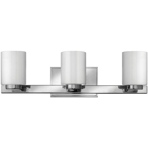 Miley 3 Light 22 inch Chrome Vanity Light Wall Light in Cased Opal