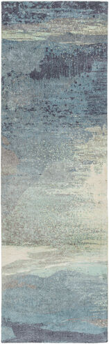 Felicity 96 X 30 inch Sky Blue/Aqua/Navy/Medium Gray/Khaki Rugs, Polyester