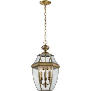 Ashford 3 Light 21 inch Antique Brass Outdoor Pendant, Large