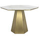 Demetria 43 X 37.5 inch Antique Brass Dining Table