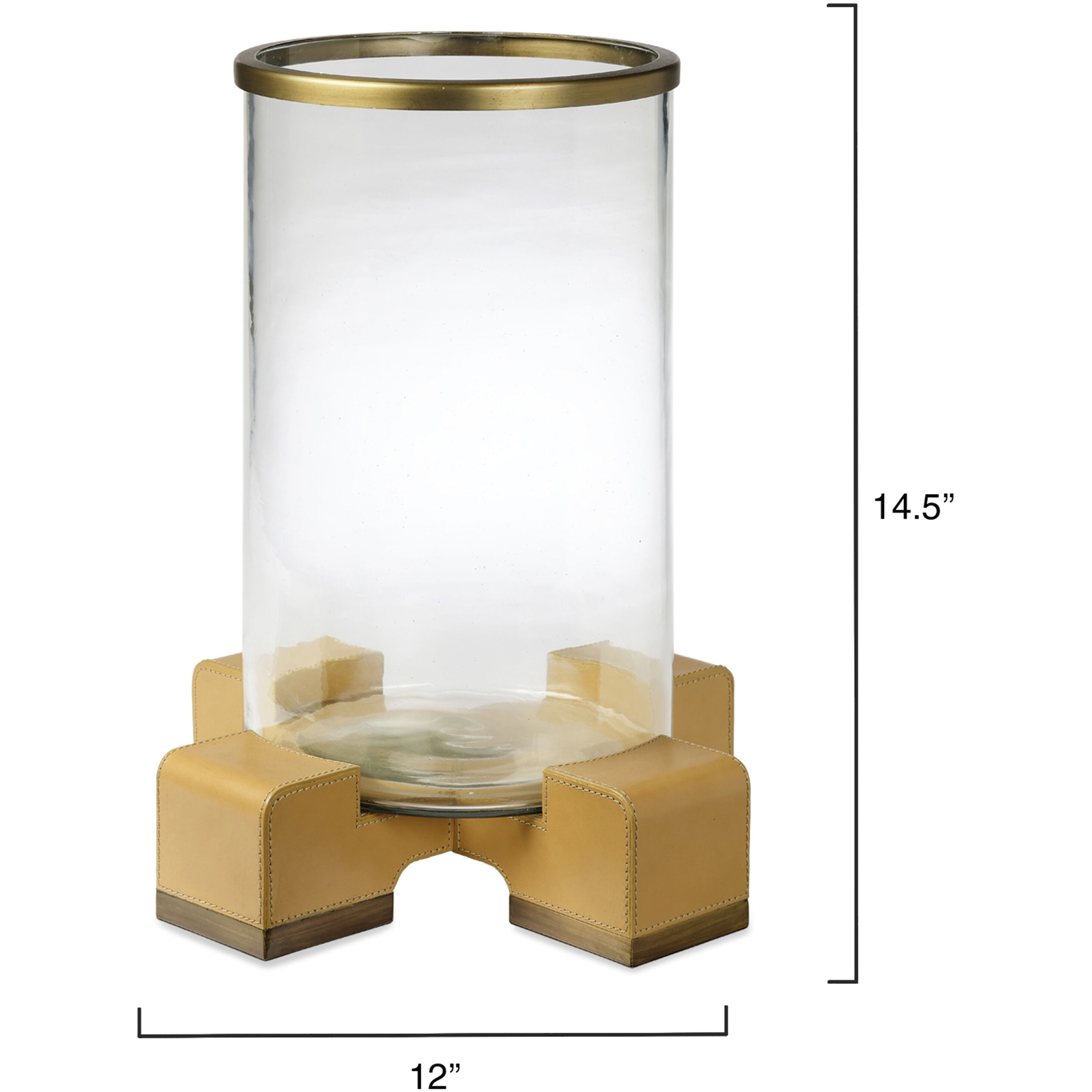Vector 14.5 X 12 inch Hurricane in Brass and Clear with Cashew
