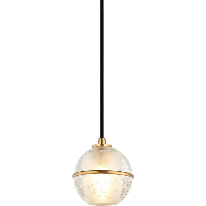 Misty 1 Light 4.38 inch Aged Gold Brass Pendant Ceiling Light
