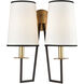Nico 2 Light 14 inch Gold Leaf Sconce Wall Light