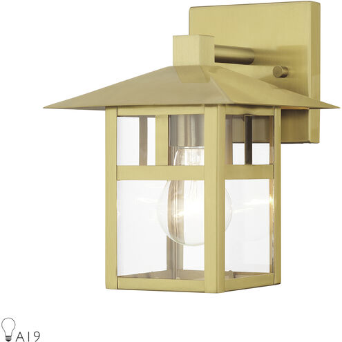 Crestlake 1 Light 9.5 inch Satin Gold Outdoor Wall Lantern