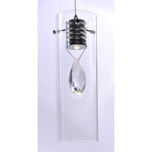 Solitaire LED 4 inch Polished Chrome Single Pendant Ceiling Light