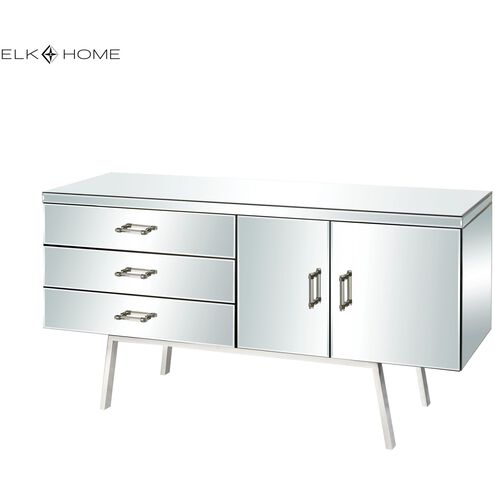 Sharp Dresser Clear with Silver Chest, 3-Drawer