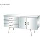 Sharp Dresser Clear with Silver Chest, 3-Drawer