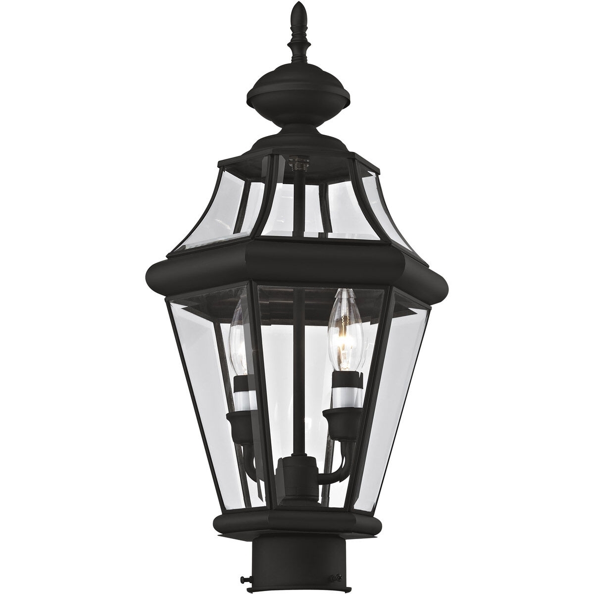 Georgetown 2 Light 21 inch Black Outdoor Post Top Lantern