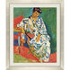 Figurative Blue and Green and Metallic and Orange Framed Art