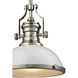 Chadwick 1 Light 13 inch Satin Nickel with Gloss White Pendant Ceiling Light