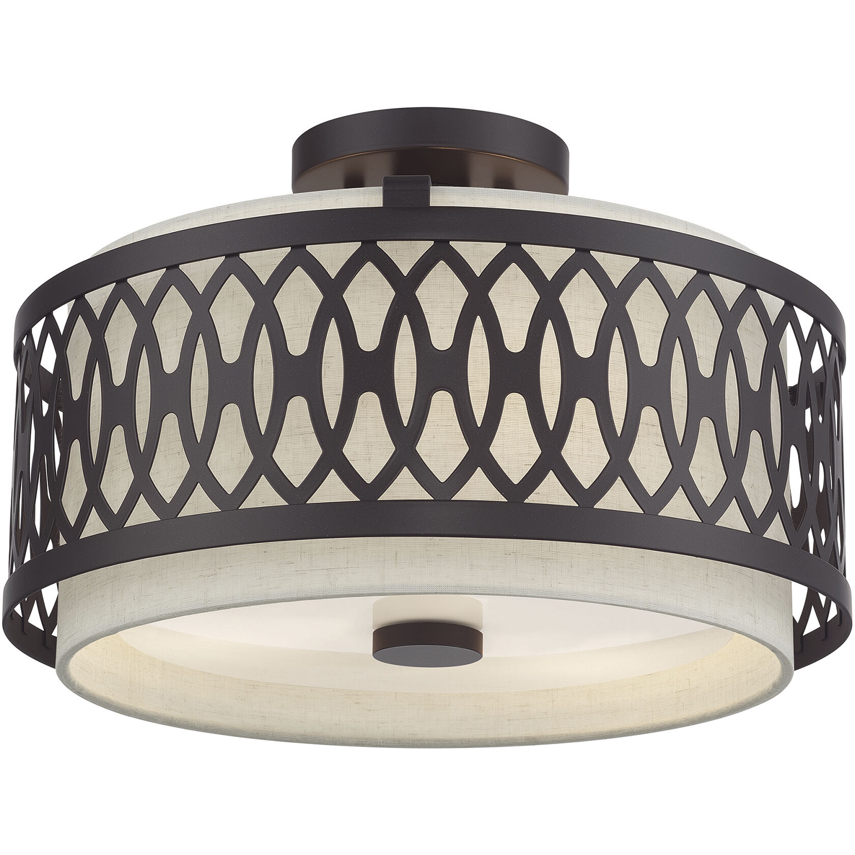 Vistaview 3 Light 15 inch English Bronze Semi-Flush Ceiling Light