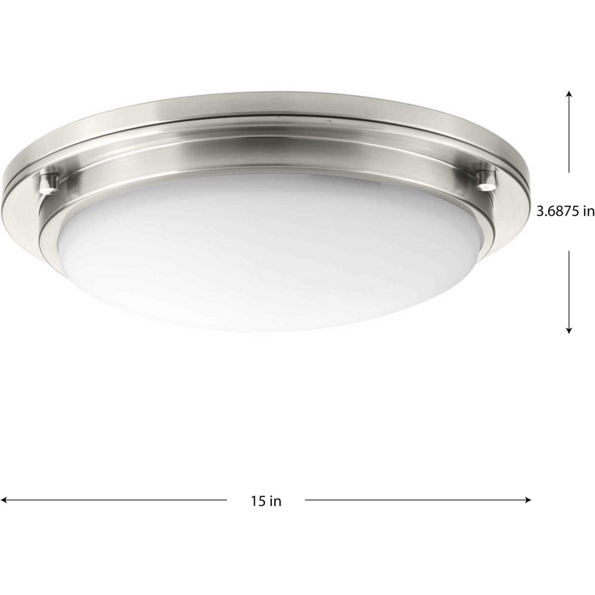 Apogee LED 15 inch Brushed Nickel Flush Mount Ceiling Light, Progress LED