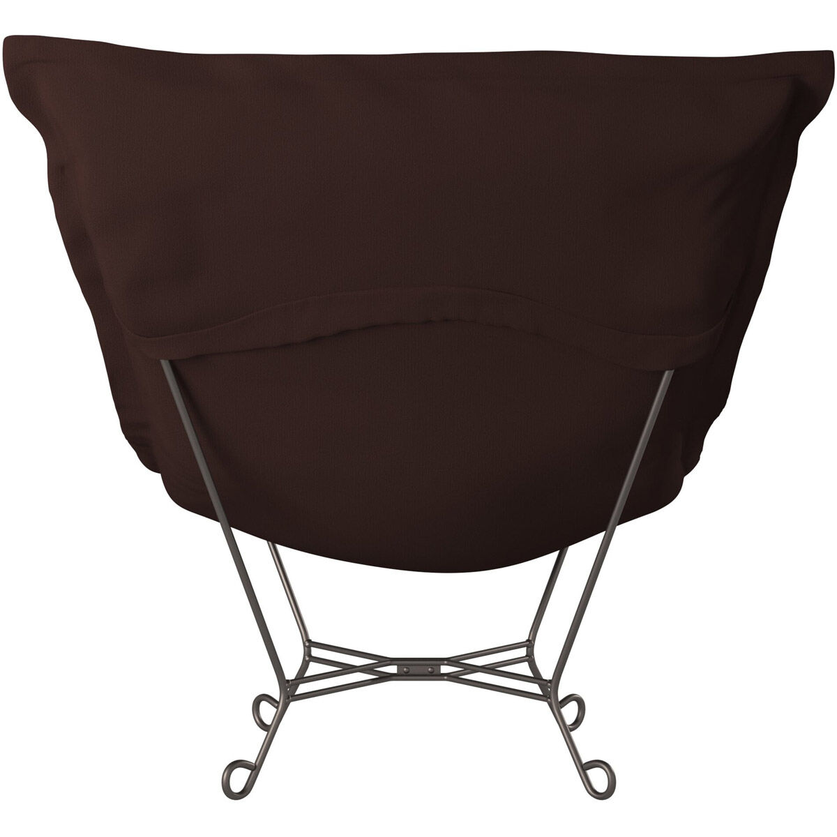 Puff Titanium Frame with Sterling Chocolate Scroll Chair with Cover