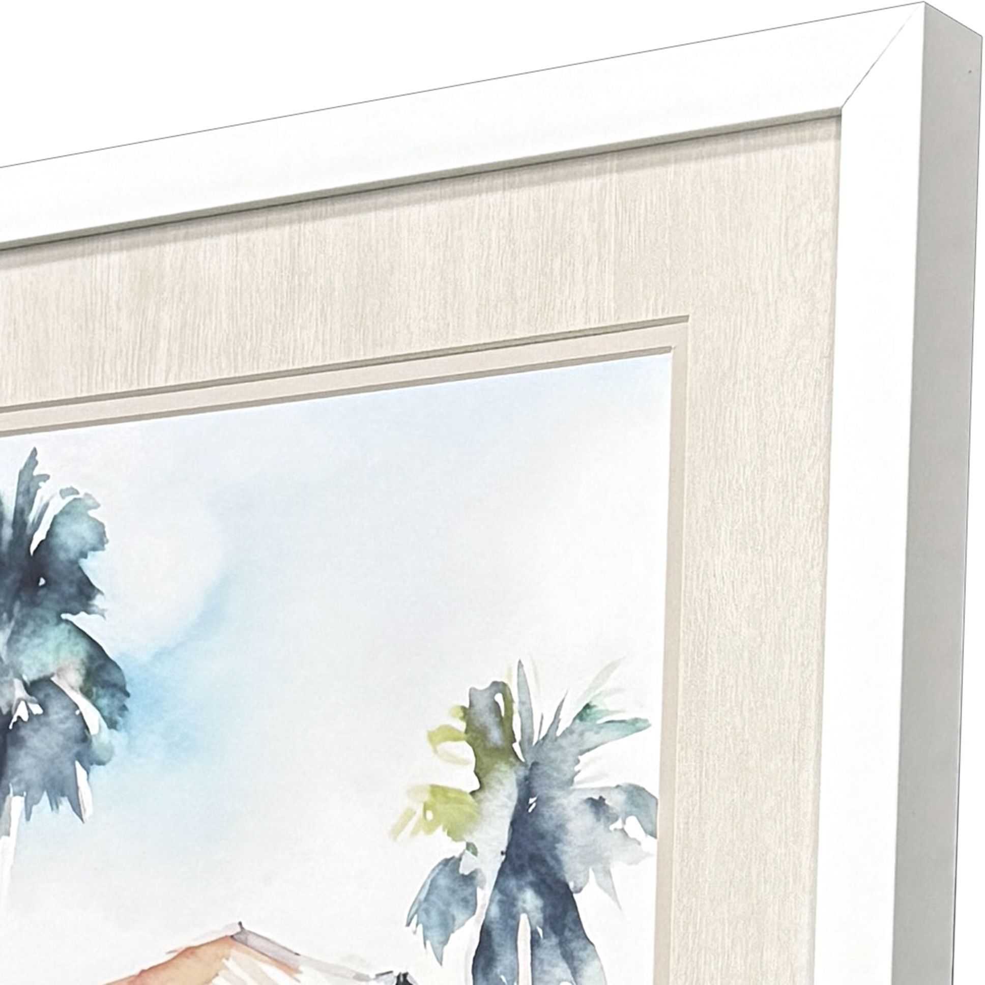 Boho Beachy Blue and Green and Gray Framed Art, Propac