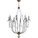 Formosa 8 Light 32 inch Golden Noir Chandelier Ceiling Light