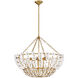 Azalea 12 Light 36 inch Distressed Brass Chandelier Ceiling Light, Single Tier