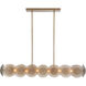 Kinlee 12 Light 51 inch Antique Brass Linear Chandelier Ceiling Light