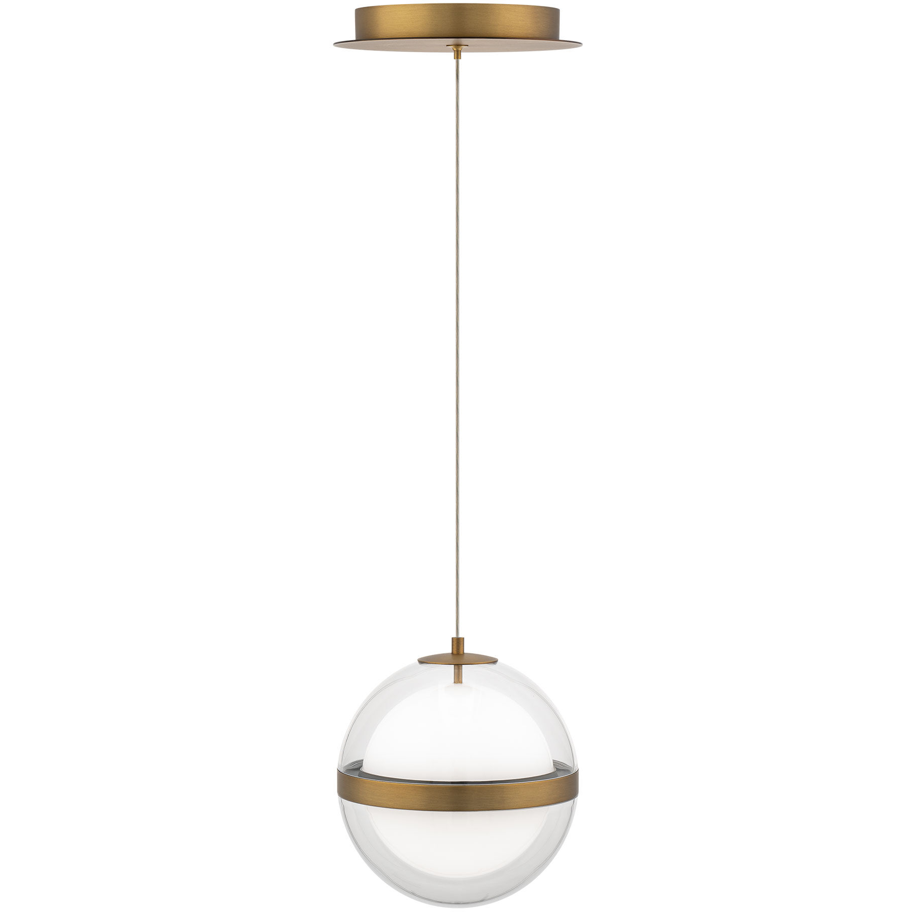 Cyllindra LED 6 inch Aged Brass Pendant Ceiling Light in 3000K, dweLED