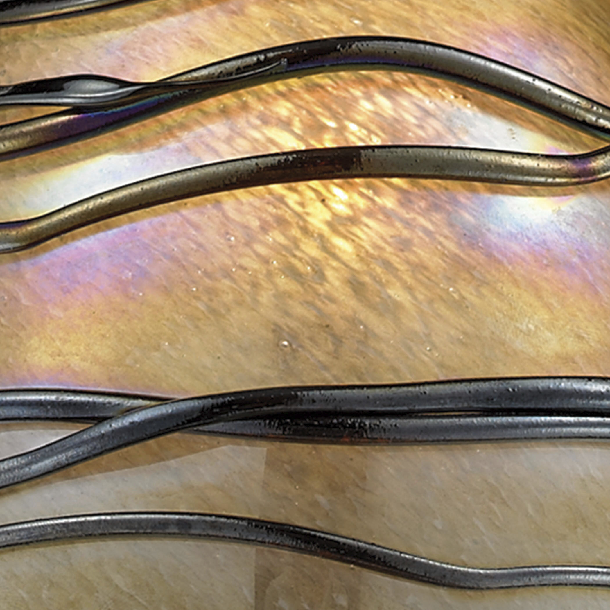 Vines 1 Light 5 inch Satin Nickel Mini Pendant Ceiling Light in Tan Glass