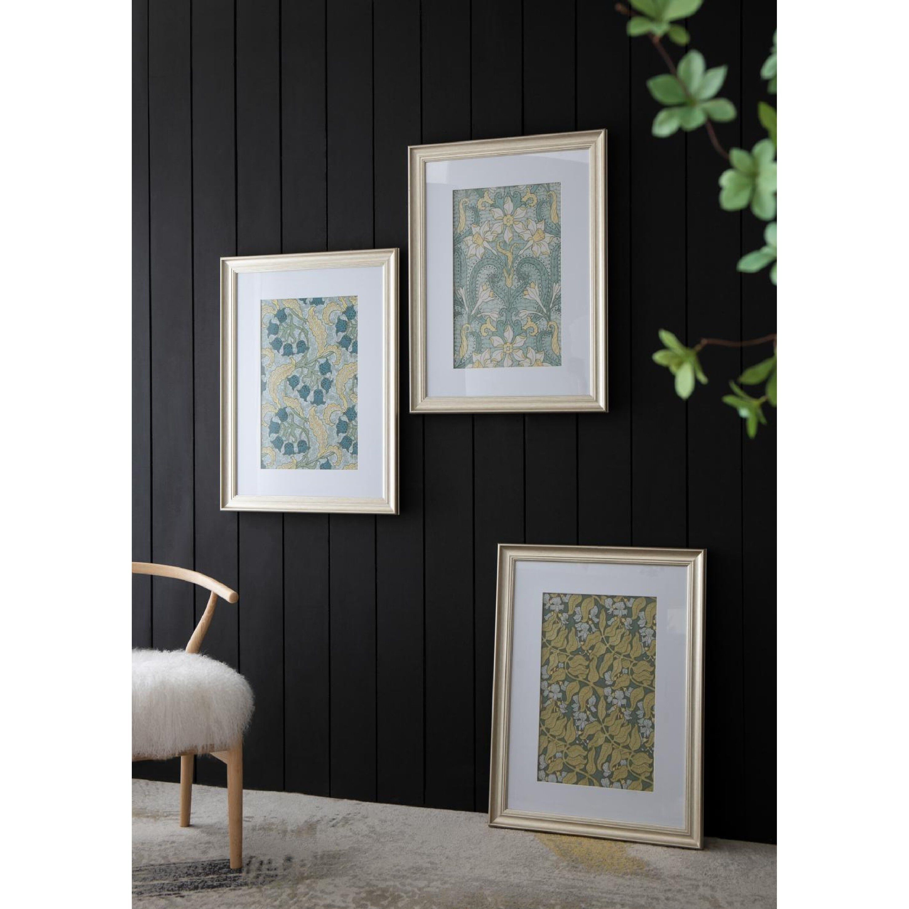 Smithsonian Gold and Green and Blue Wall Art, Floral