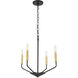 Enzo 4 Light 18 inch Black and Brass Pendant Ceiling Light