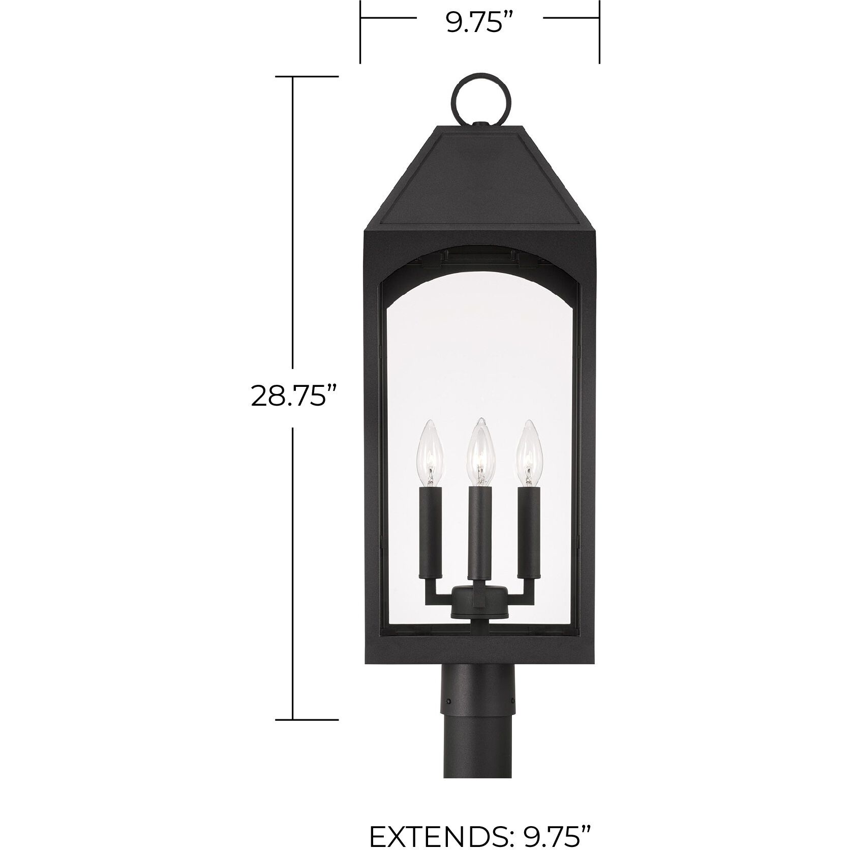 Burton 4 Light 29 inch Black Outdoor Post Lantern