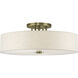 Monroe 6 Light 30 inch Antique Brass Semi Flush Mount Ceiling Light, Extra Large