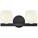 Mae 2 Light 15 inch Black Bath Light Wall Light