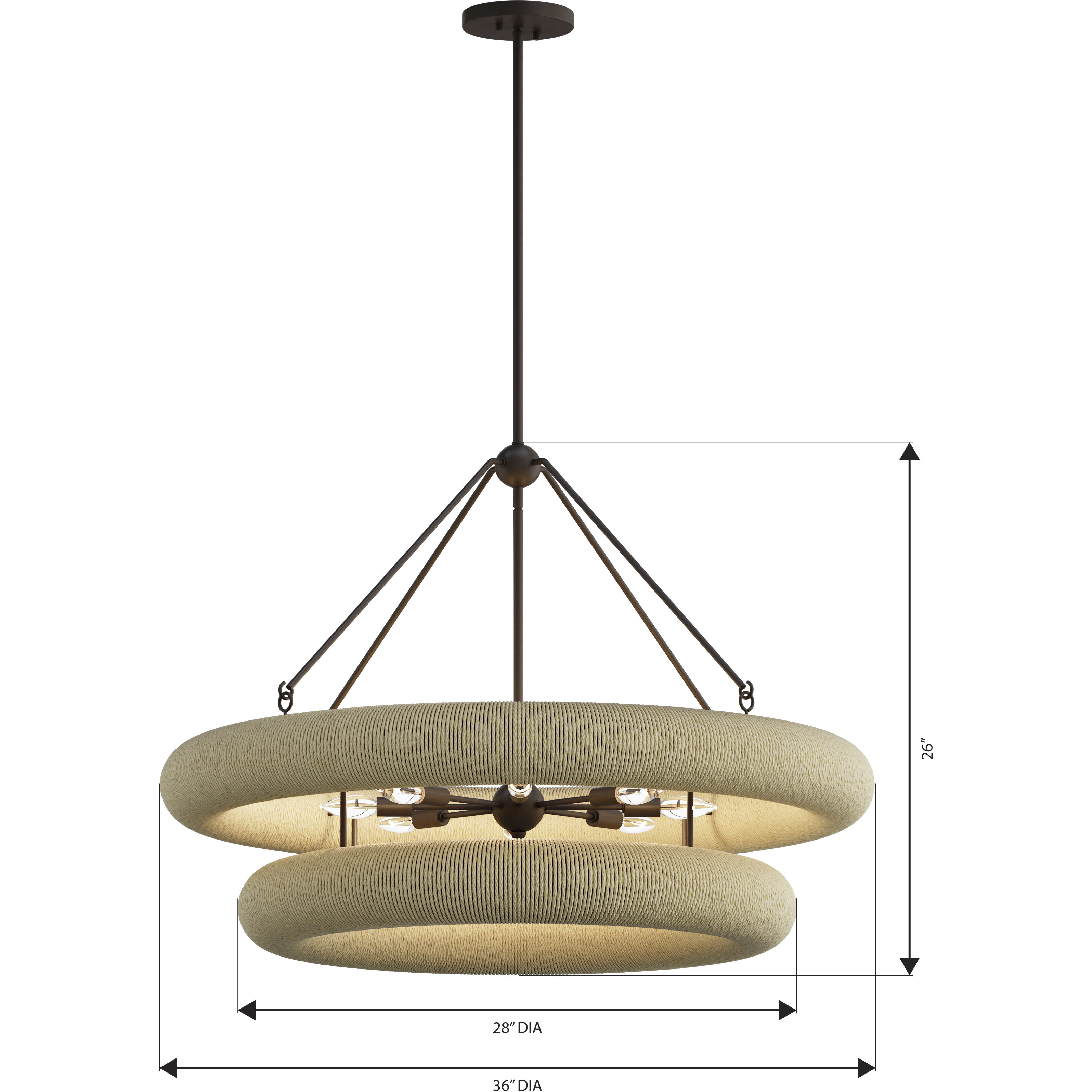 Aeris 8 Light 36 inch Dark Bronze Pendant Ceiling Light