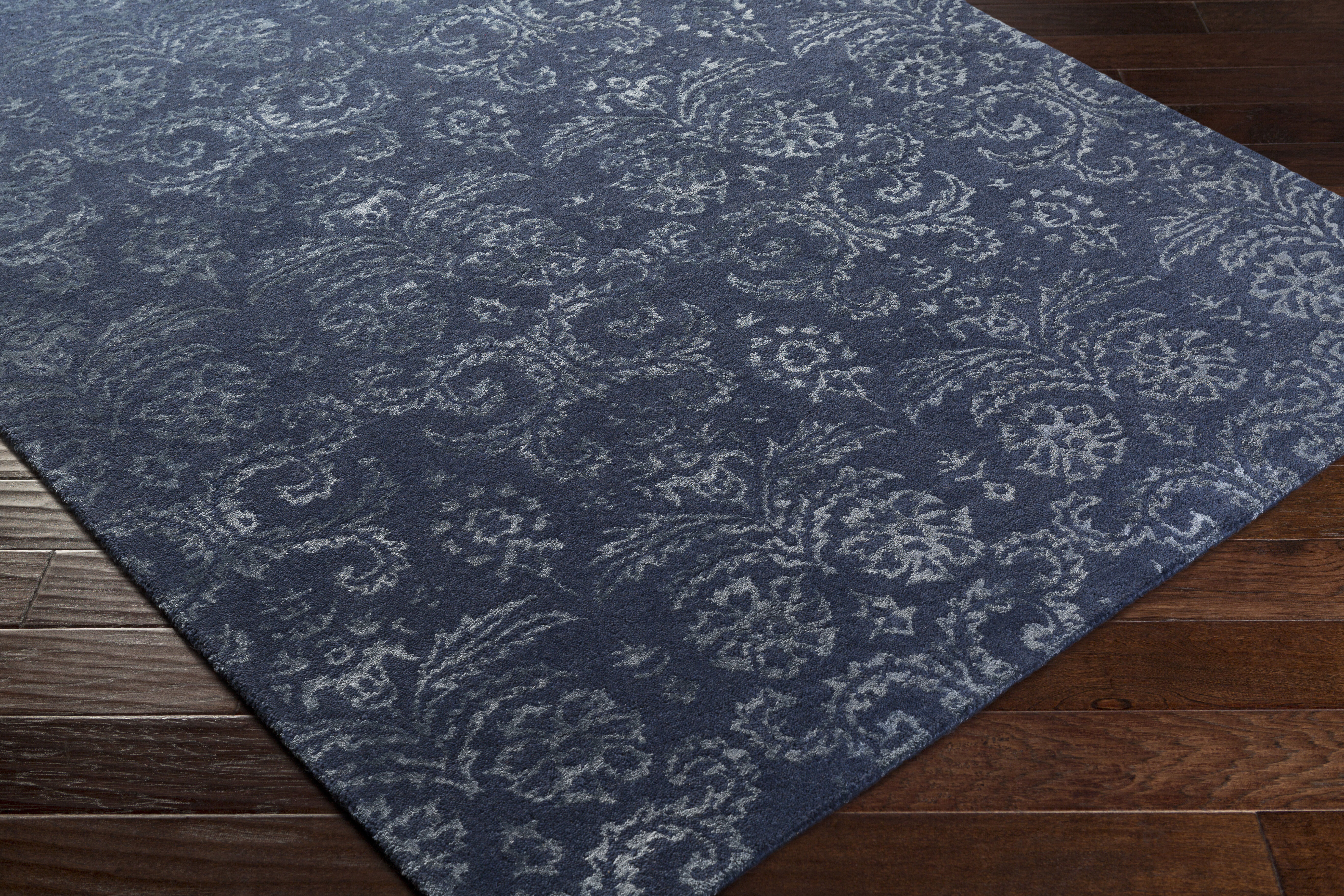 Avignon 90 X 60 inch Navy Rug in 5 x 8, Rectangle