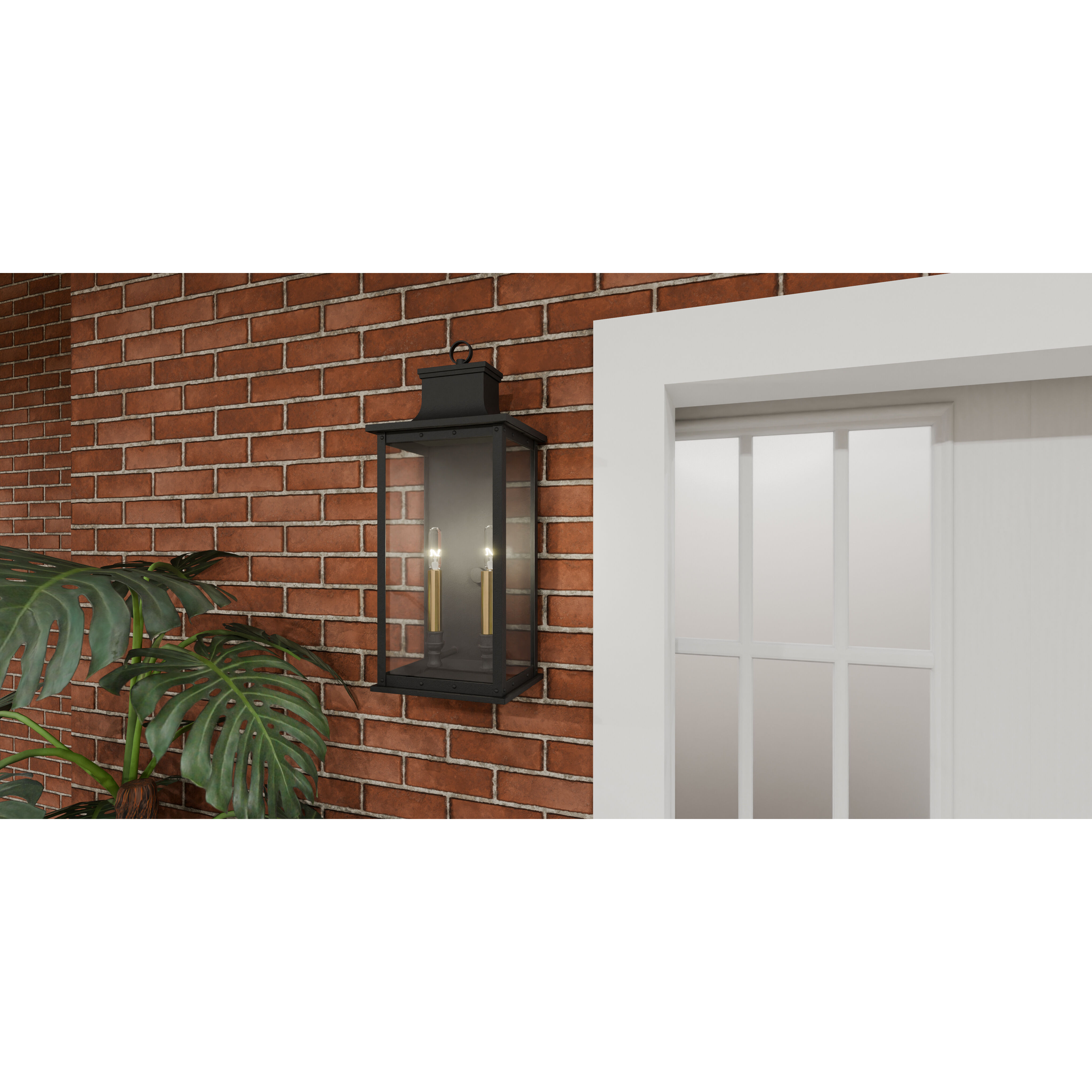 Abernathy Outdoor Wall Lantern in Matte Black, Medium