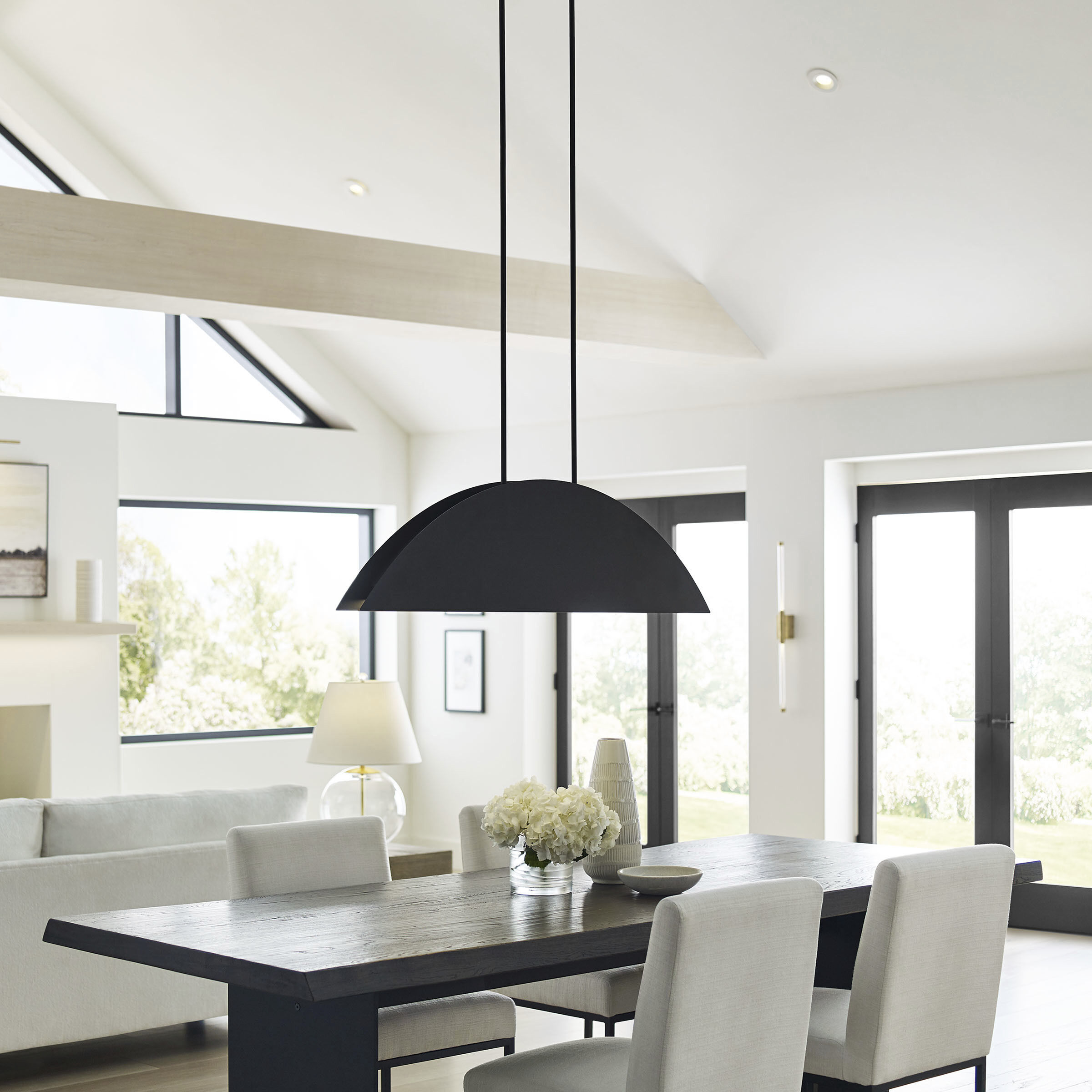 Sean Lavin Bau LED Nightshade Black Linear Suspension Ceiling Light, Integrated LED