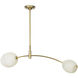 Artemis 2 Light 46.75 inch Natural Brass Pendant Ceiling Light in Alabaster Glass