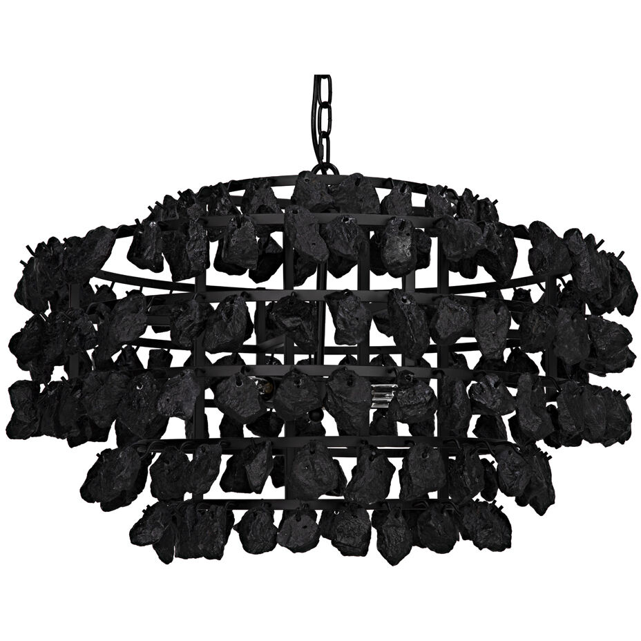 Vulcan 4 Light 29 inch Matte Black Chandelier Ceiling Light