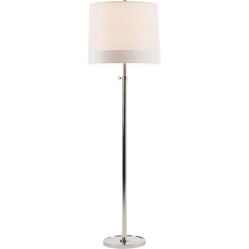Barbara Barry Simple Scallop 62.5 inch 150.00 watt Soft Silver Floor Lamp Portable Light in Silk with Band