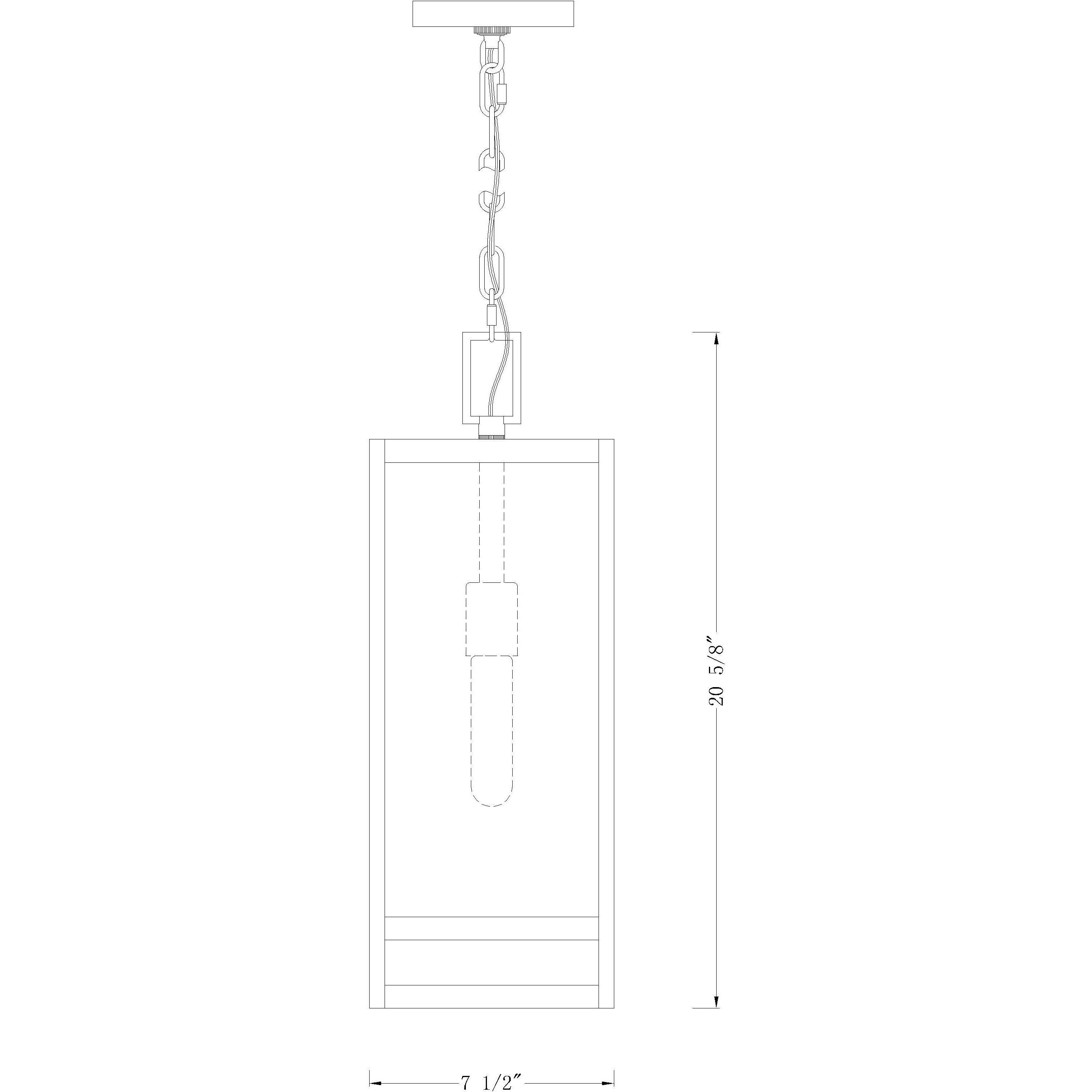 Nuri 1 Light 7.5 inch Black Outdoor Chain Mount Ceiling Fixture