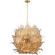 Orchid 24 Light 35.5 inch Legacy Brass Pendant Ceiling Light in Amber Handmade Glass