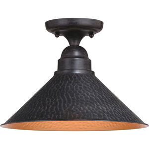 Outland LED 12 inch Aged Iron and Light Gold Outdoor Ceiling