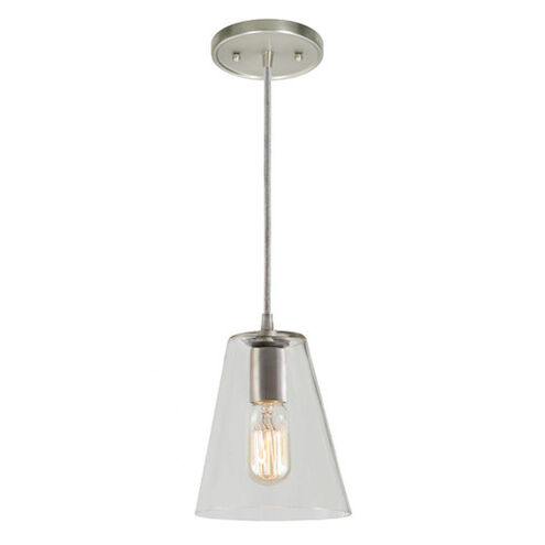 Grand Central 1 Light 6 inch Polished Nickel Pendant Ceiling Light in Clear Mouth Blown