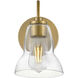 Vera LED 8 inch Lacquered Brass Bath Light Wall Light