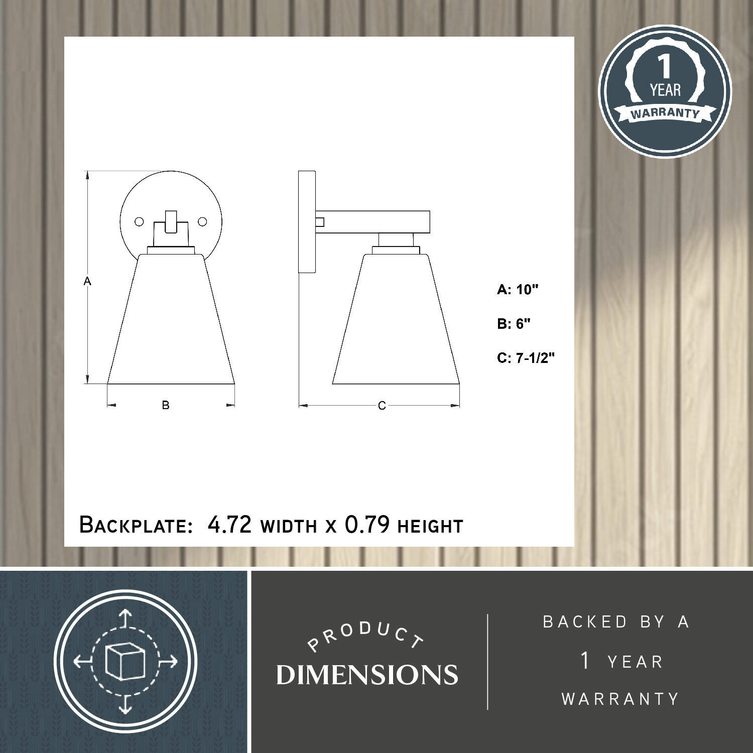 Vermont LED 7.5 inch Matte Black and Satin Nickel Bathroom Light Wall Light in 1