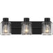 Rori 3 Light 20.25 inch Flat Black Vanity Light Wall Light